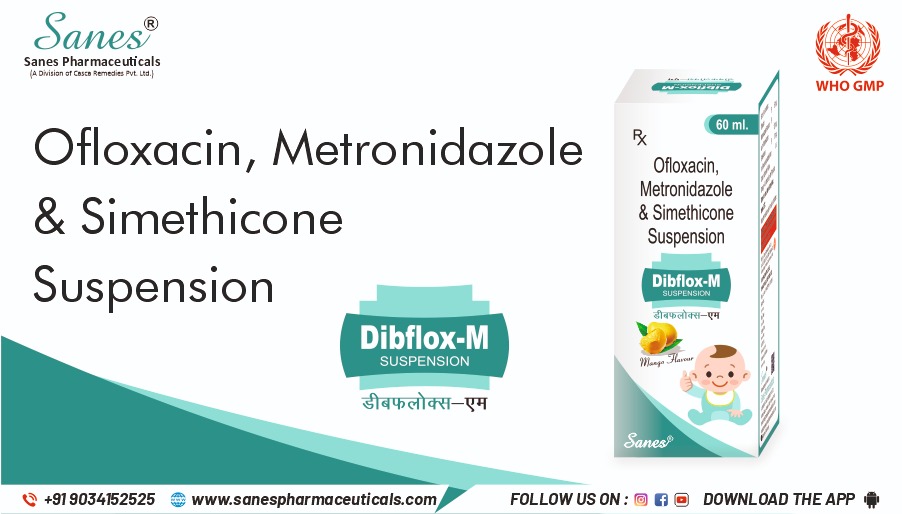 PCD pharma franchise company in India for Ofloxacin, Metronidazole & Simethicone oral suspension