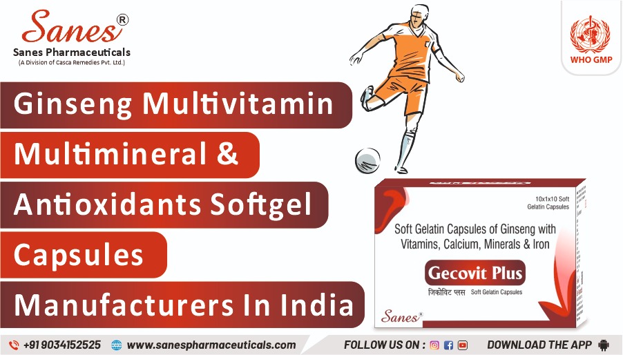 Ginseng Multivitamin Multimineral Antioxidants Softgel Capsules Manufacturers in India