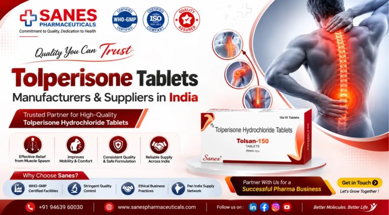 tolperisone tablets manufacturers in India